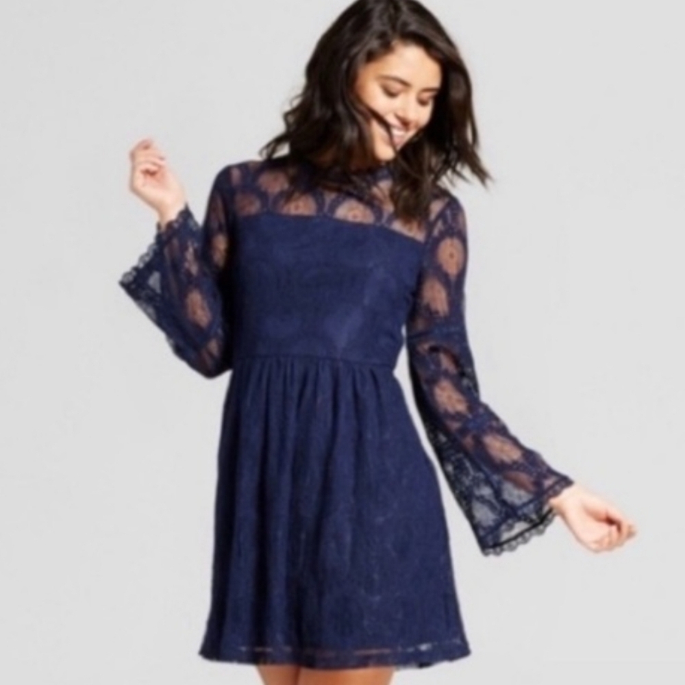 Xhilaration Navy Lace Mini Dress